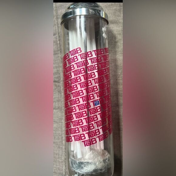 VINTAGE TAB COLA CHROME LID STRAW DISPENSER~NEW - Picture 4 of 5